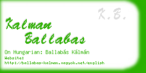 kalman ballabas business card